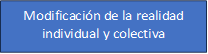 Modificación de la realidad individual y colectiva